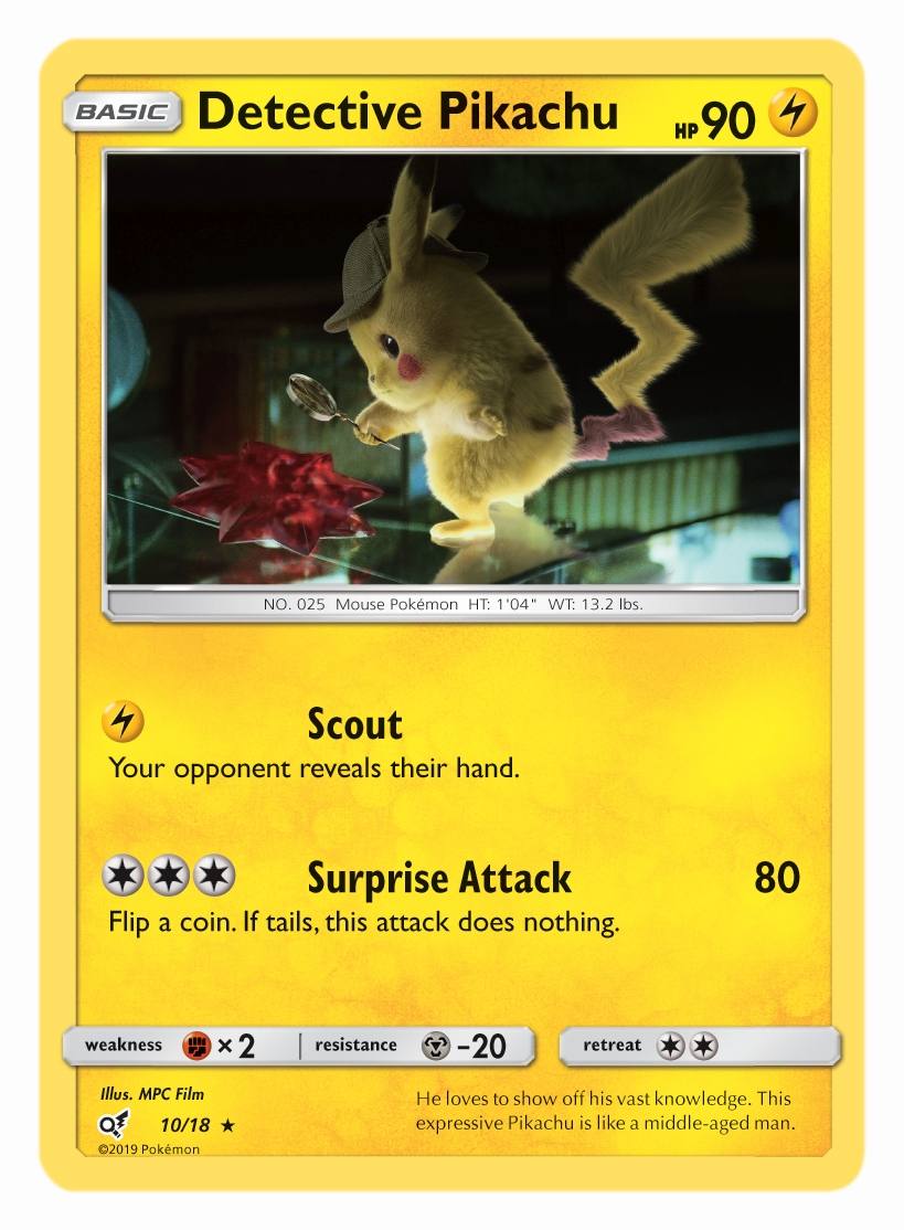 detective pikachu cards TCG pikachu