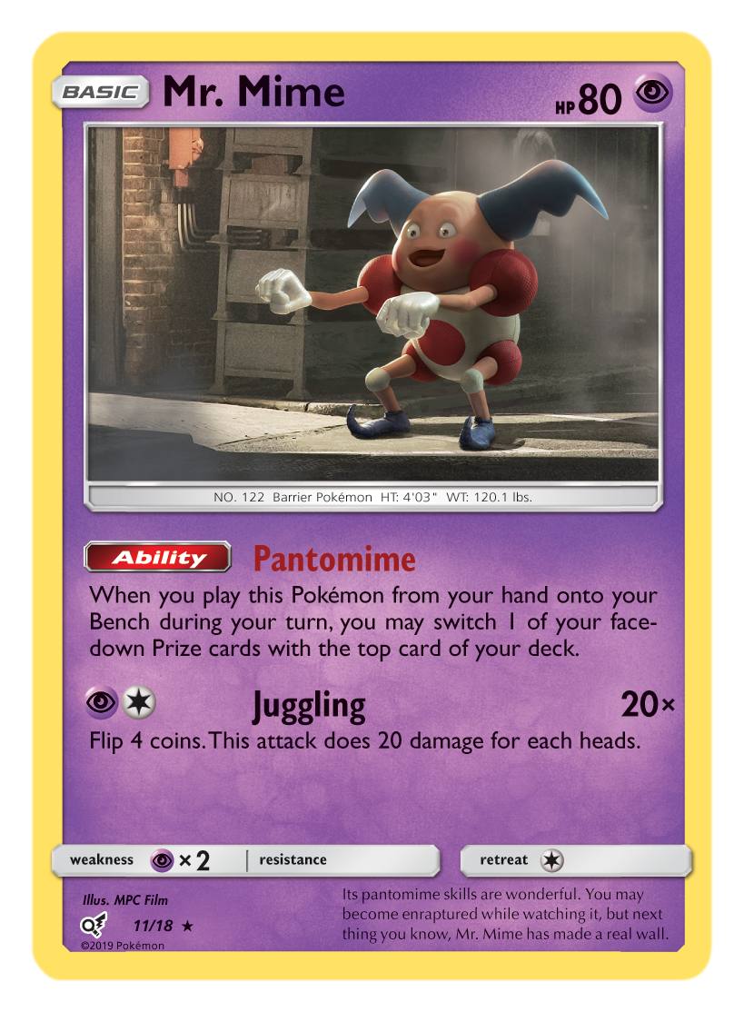 detective pikachu cards mr mime