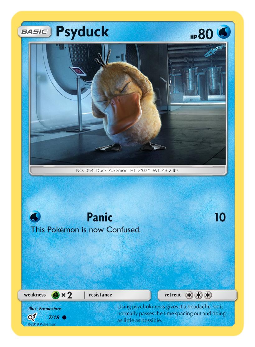 detective pikachu cards psyduck