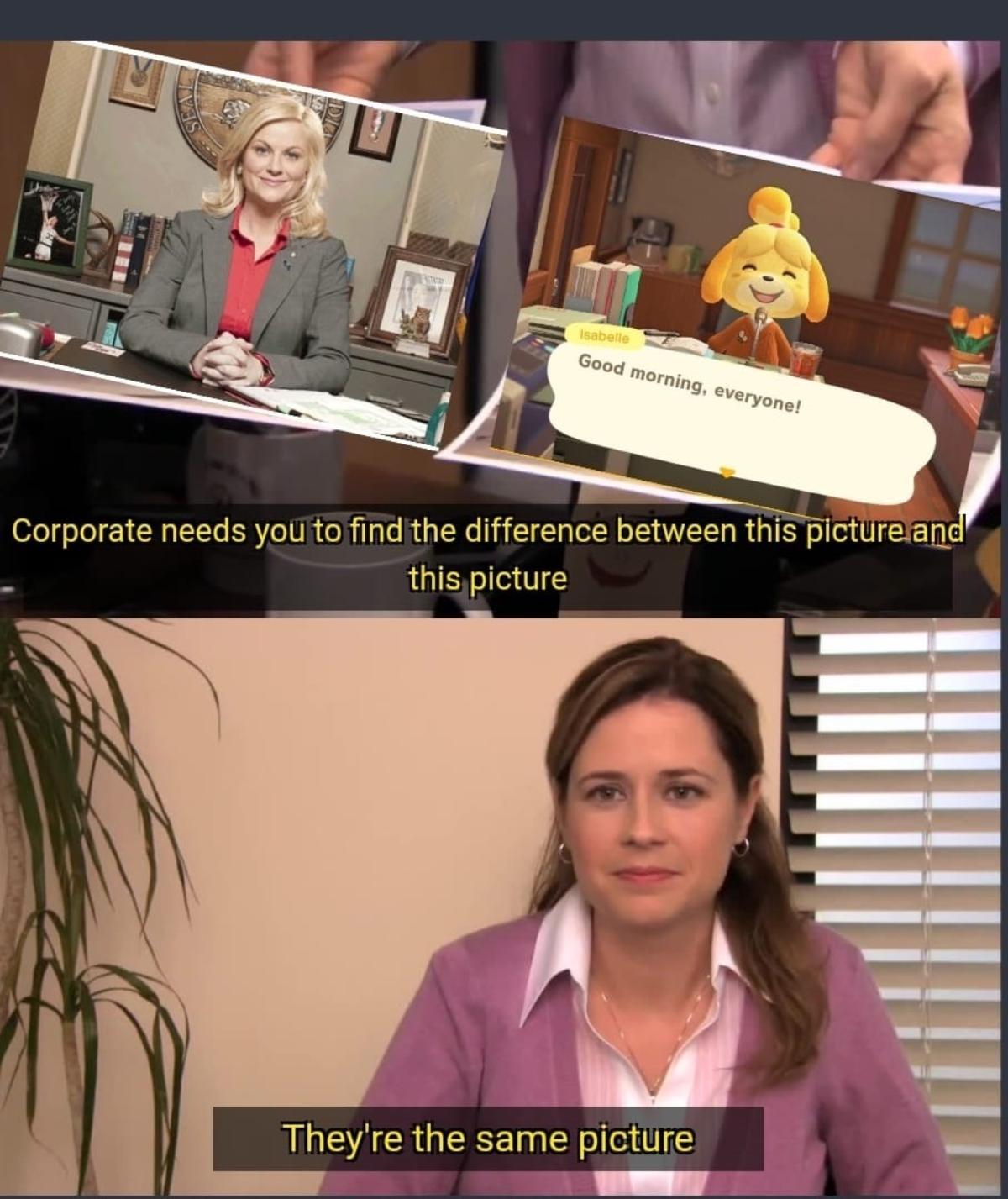 animal crossing parks and rec meme